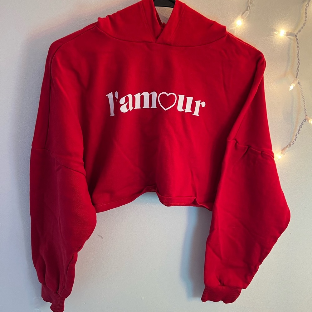 H&M cropped hoodie | Red | Size Small